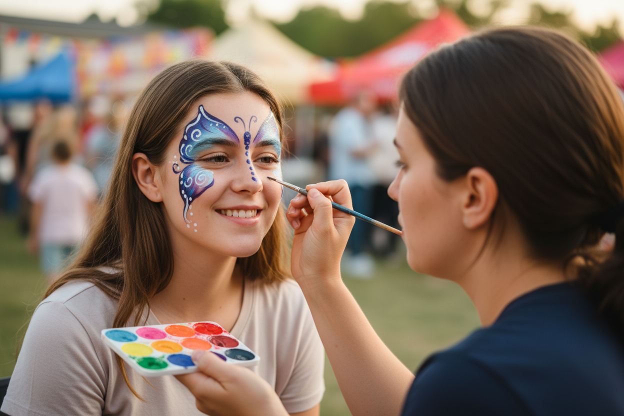 Someone getting their face painted