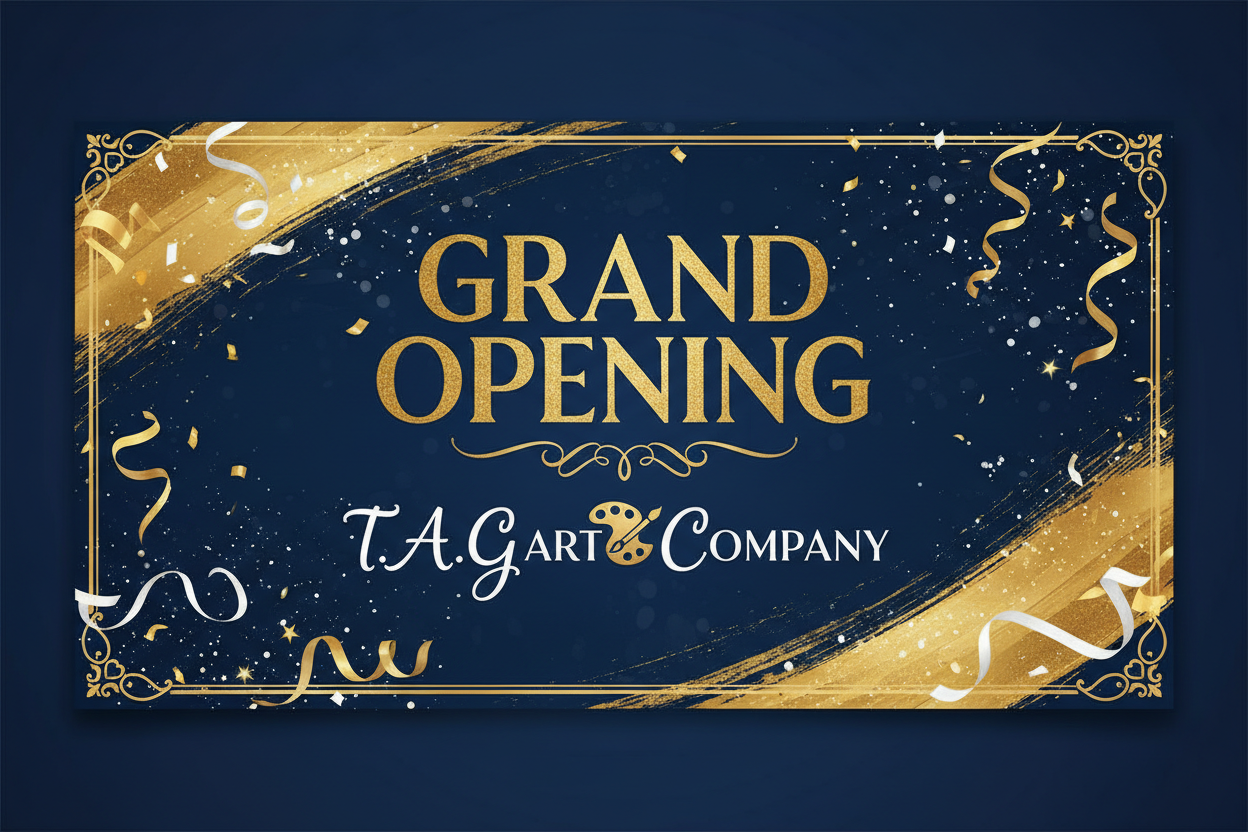 T.A.G. Art Company Grand Opening Banner